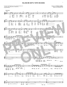page one of Killing Me Softly With His Song (Lead Sheet / Fake Book)
