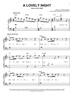 page one of A Lovely Night (from La La Land) (Easy Piano)