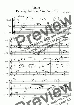 page one of Suite  - Piccolo, Flute and Alto Flute Trio