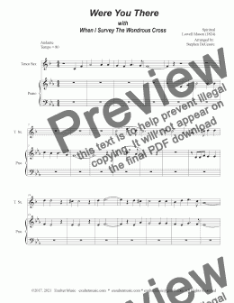 page one of Were You There (with "When I Survey The Wondrous Cross") (Tenor Saxophone and Piano)