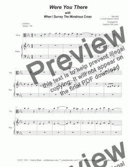page one of Were You There (with "When I Survey The Wondrous Cross") (Viola solo and Piano)