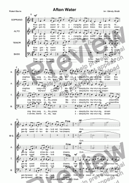 page one of Flow gently sweet Afton (SATB)