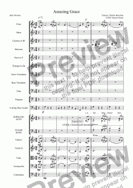 page one of Amazing Grace for SATB Choir and Orchestra