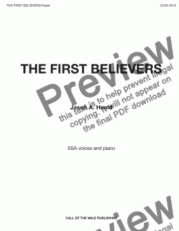 page one of The First Believers 
