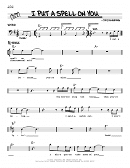 page one of I Put A Spell On You (Real Book – Melody & Chords)