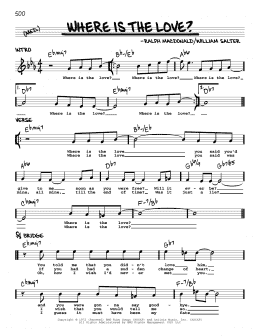 page one of Where Is The Love? (Real Book – Melody & Chords)