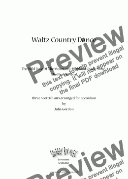 page one of Waltz Country Dance (The Wild Rose Of The Mountain / Highland Cradle Song / The Piper's Weird)