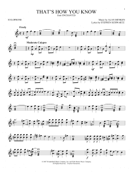 page one of That's How You Know (from Enchanted) (Xylophone Solo)