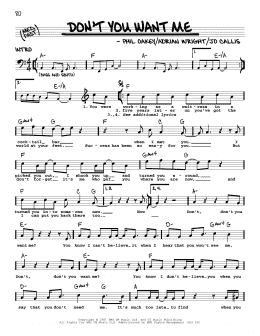 page one of Don't You Want Me (Real Book – Melody, Lyrics & Chords)