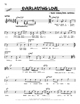 page one of Everlasting Love (Real Book – Melody, Lyrics & Chords)