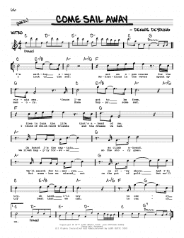 page one of Come Sail Away (Real Book – Melody, Lyrics & Chords)