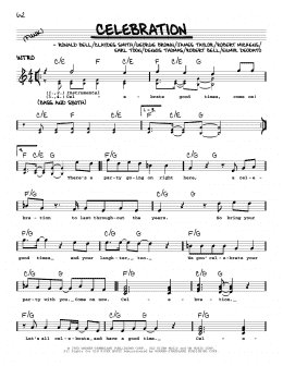 page one of Celebration (Real Book – Melody, Lyrics & Chords)