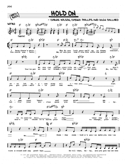 page one of Hold On (Real Book – Melody, Lyrics & Chords)