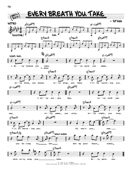 page one of Every Breath You Take (Real Book – Melody, Lyrics & Chords)