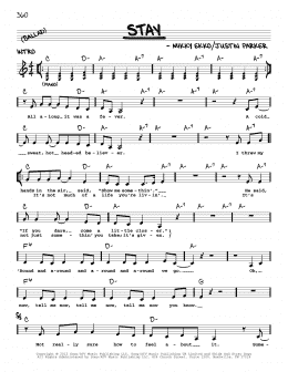 page one of Stay (Real Book – Melody, Lyrics & Chords)