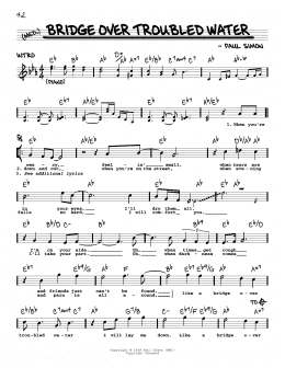 page one of Bridge Over Troubled Water (Real Book – Melody, Lyrics & Chords)