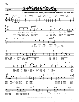 page one of Invisible Touch (Real Book – Melody, Lyrics & Chords)