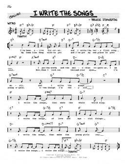 page one of I Write The Songs (Real Book – Melody, Lyrics & Chords)