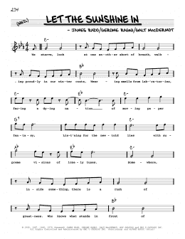 page one of Let The Sunshine In (Real Book – Melody, Lyrics & Chords)