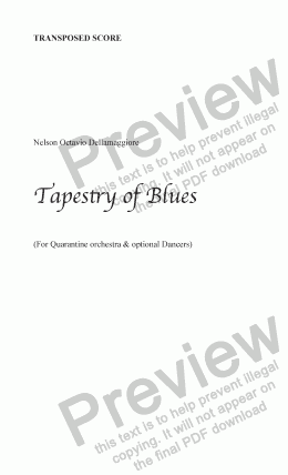 page one of Tapestry of blues (Quarantine Orch.) (Transp. Score)