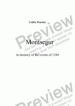 page one of Montségur