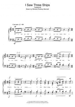 page one of I Saw Three Ships (SATB Choir)