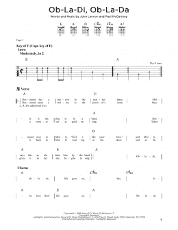 page one of Ob-La-Di, Ob-La-Da (Guitar Rhythm Tab)