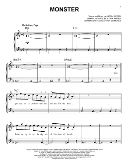 page one of Monster (Easy Piano)
