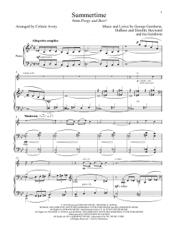 page one of Summertime (from Porgy and Bess) (Clarinet and Piano)