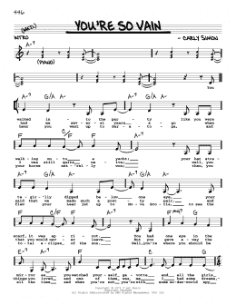 page one of You're So Vain (Real Book – Melody, Lyrics & Chords)