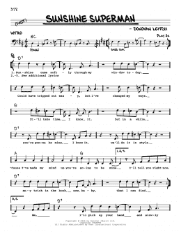 page one of Sunshine Superman (Real Book – Melody, Lyrics & Chords)