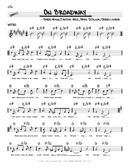 page one of On Broadway (Real Book – Melody, Lyrics & Chords)