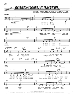 page one of Nobody Does It Better (Real Book – Melody, Lyrics & Chords)