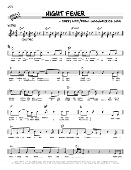 page one of Night Fever (Real Book – Melody, Lyrics & Chords)