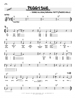 page one of Peggy Sue (Real Book – Melody, Lyrics & Chords)