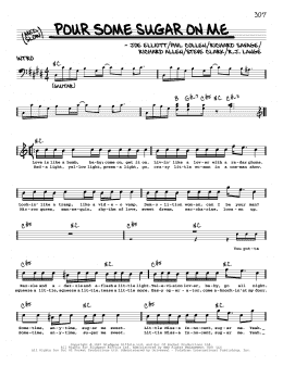 page one of Pour Some Sugar On Me (Real Book – Melody, Lyrics & Chords)