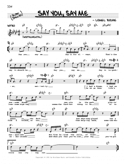 page one of Say You, Say Me (Real Book – Melody, Lyrics & Chords)
