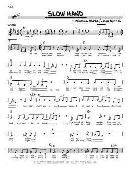 page one of Slow Hand (Real Book – Melody, Lyrics & Chords)