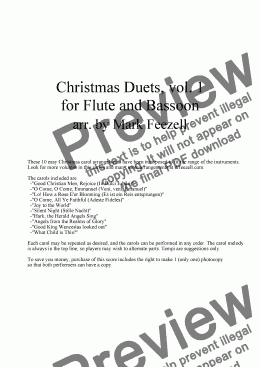 page one of Christmas Carols (Flute and Bassoon Duets), Vols. 1 and 2 together