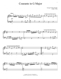 page one of Courante (Piano Solo)