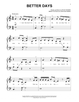 page one of Better Days (Beginning Piano Solo)