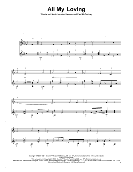 page one of All My Loving (Solo Guitar)