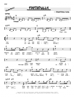 page one of Faithfully (Real Book – Melody, Lyrics & Chords)