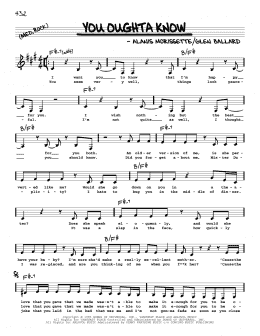 page one of You Oughta Know (Real Book – Melody, Lyrics & Chords)