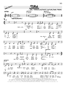 page one of Torn (Real Book – Melody, Lyrics & Chords)