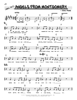 page one of Angels From Montgomery (Real Book – Melody, Lyrics & Chords)