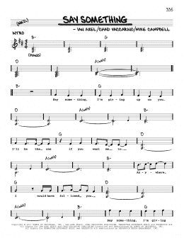 page one of Say Something (Real Book – Melody, Lyrics & Chords)