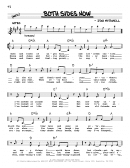 page one of Both Sides Now (Real Book – Melody, Lyrics & Chords)