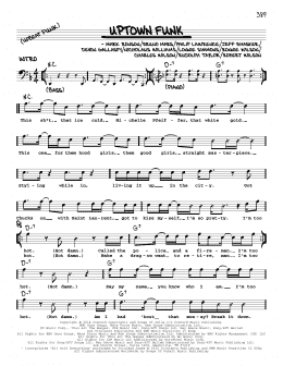 page one of Uptown Funk (feat. Bruno Mars) (Real Book – Melody, Lyrics & Chords)