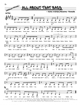 page one of All About That Bass (Real Book – Melody, Lyrics & Chords)